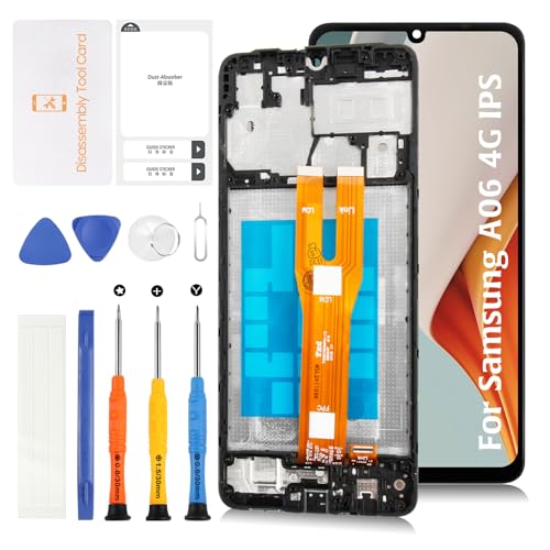 Olivechard Original A06 A065F/A065M OEM Screen LCD Display +Blue Frame for Samsung Galaxy A06 4G A065F/M 6.7" LCD Screen Display Replacement Touch Digitizer Assembly Kit