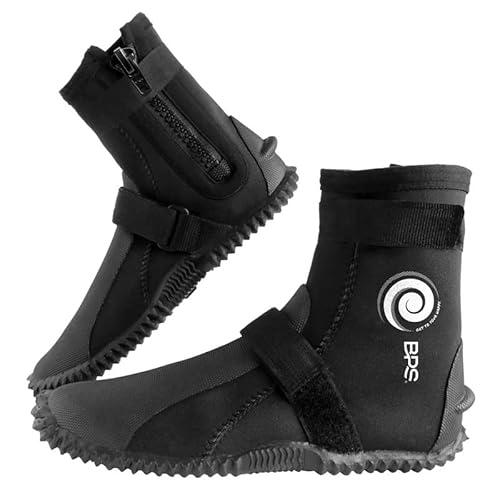 Bps Neoprene 3Mm Water Boots - Thermal Boots With Rubberized Antislip Sole For Canoying Swim Fins Watersports Rafting Sup Kayaking Surfing - Dive Boots With Slip On-And-Off Design (Size 10) #TOP2