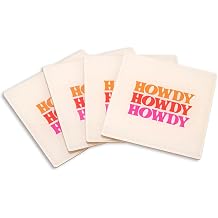 Society6 Howdy I Acrylic Coaster Set, Set of 4, 4x4 in, Cork Back