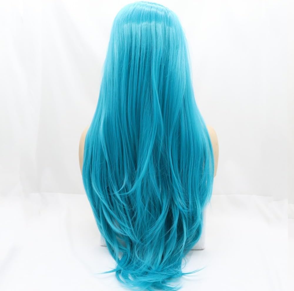 Xiweiya Wigs Blue Wigs Synthetic Lace Front Wigs Long Straight Wigs For Women Hair Heat Resistant Fiber Hair Wigs Cosplay Wigs - Image 3