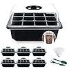 YAUNGEL Kamerkas, kweektray, 6 stuks, 72 cellen, mini-broeikas, kweekset, starter, trays, kweekschaal met deksel en ventilatie voor zaailingen, planten
