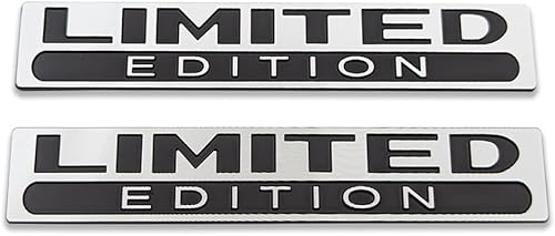 2 calcomanías de metal de edición limitada con logotipo, insignia 3D de alta calidad, repuesto de automóvil (gris y negro)