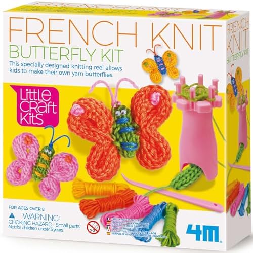 Kit de Tricô Francês Borboleta, 4M, Multicor