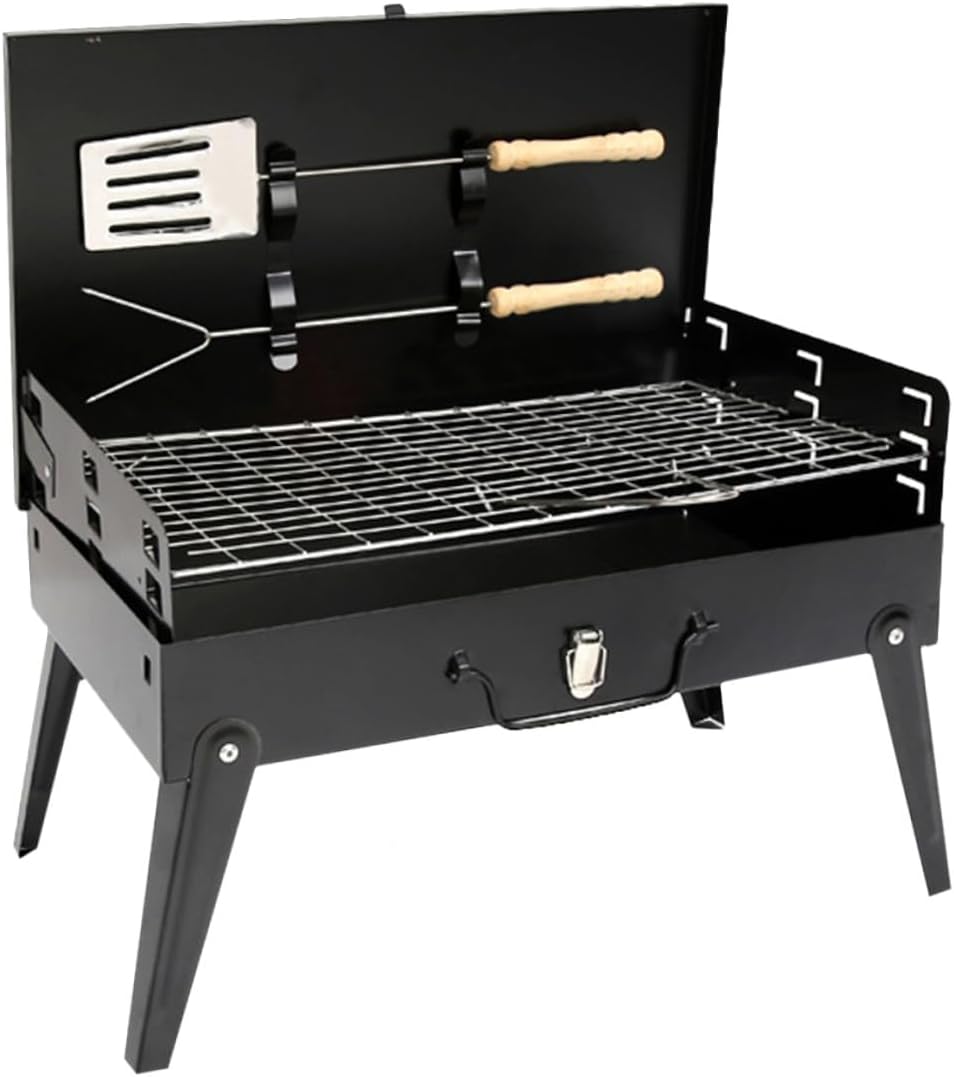 BESPORTBLE Portable Folding Barbecue Grill Stove 44x27x47cm with Accessories Outdoor Camping Bbq Grill for Travel and Picnic