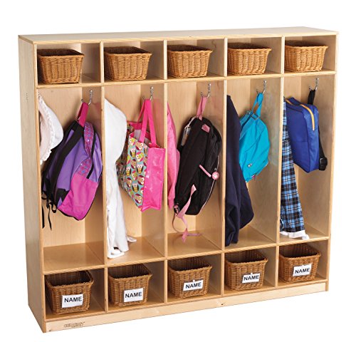 Childcraft 272044 Straight Sided Coat Locker, Wood, 53-3/4" x 13" x 48", Natural Wood Tone - Image 4