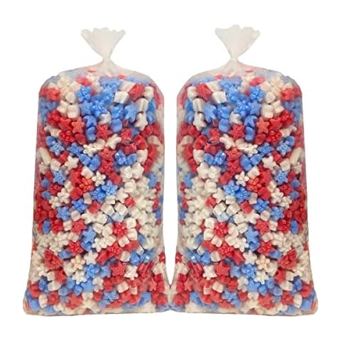 UOFFICE Multi-Colored Starch-Based Packing Peanuts Shaped Like Stars 3 Cuft. 2 Pack Cover