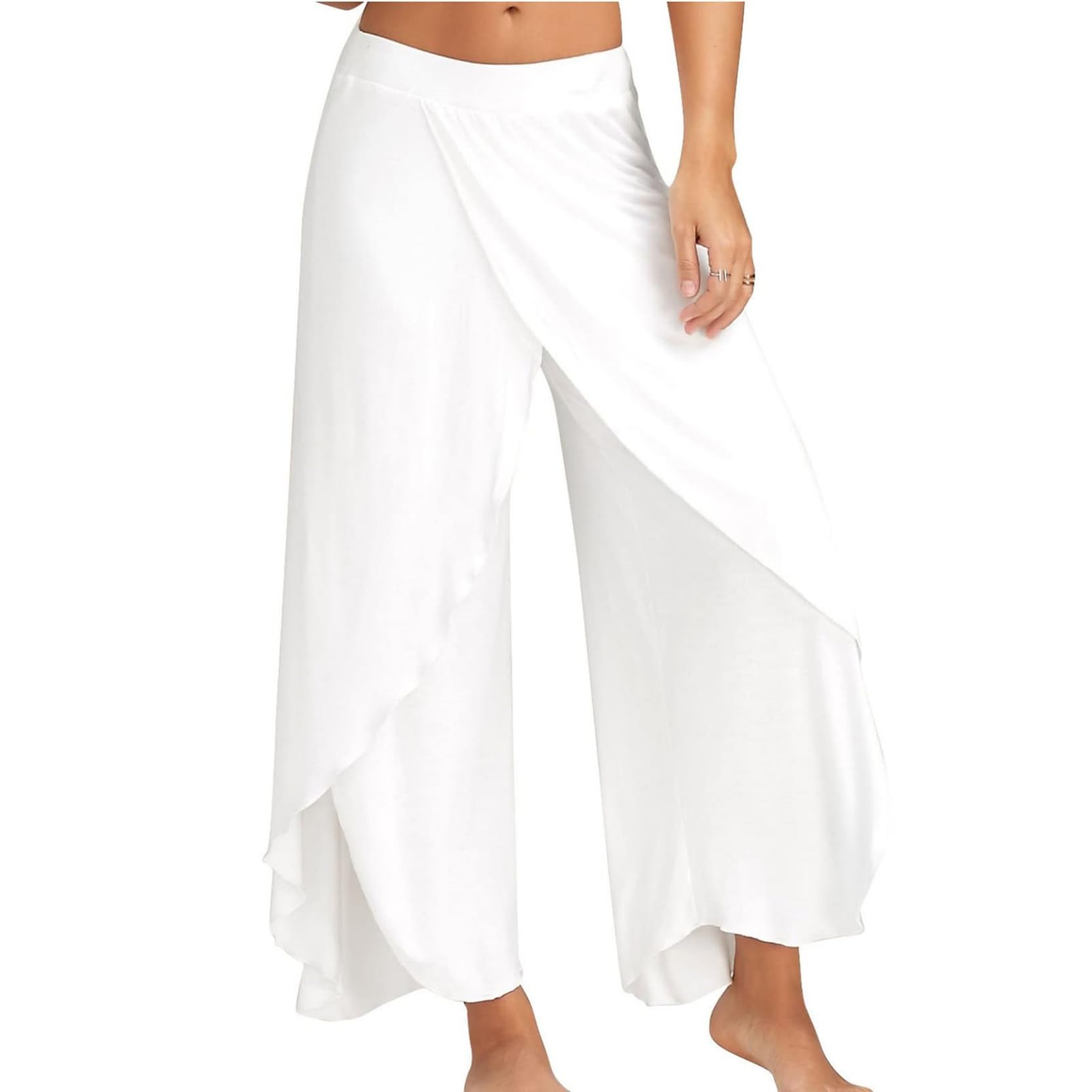 Pantalones de verano 2025 para mujer, holgados, holgados, ligeros, palazzo, talla grande, para yoga, danza