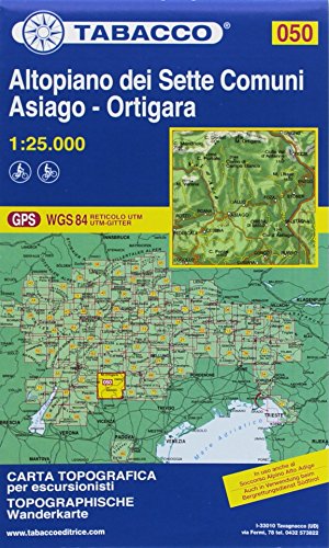 Tabacco Wandern 1 : 25 000 Altopiano dei Sette Comuni [Lingua inglese]: 050