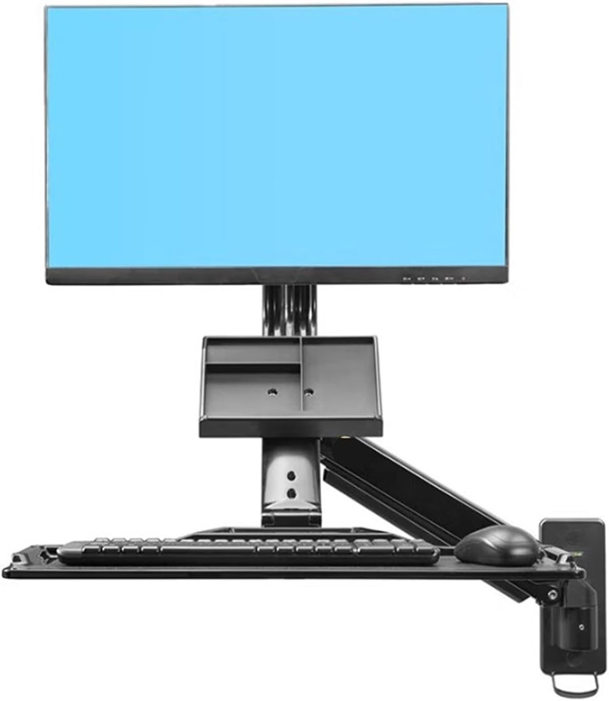 D32 sit-Stand Dual-use Workbench Monitor Bracket wall-Mounted Industrial Equipment Suitable for 19-27 inches