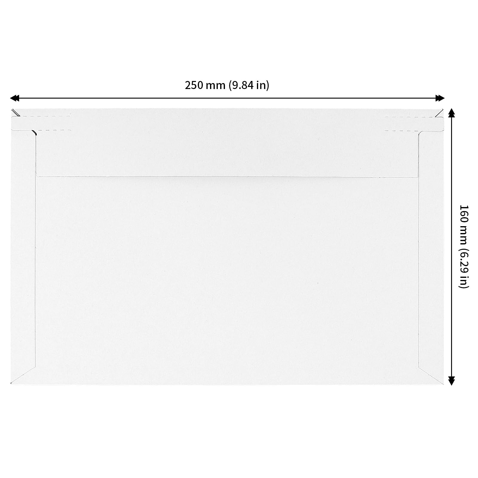 JAPCHET 25,4 x 15,2 cm starre Versandtaschen, flache Foto-Dokumenten-Versandtaschen mit selbstklebendem Verschluss, weiße Kartonumschläge für den Versand von CDs, Fotos, Dokumenten, Papieren, 200