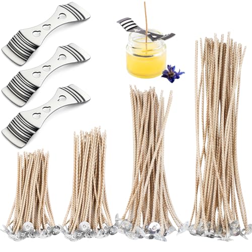 Richunie 120 Piezas Mechas Velas, 8-10-15-20CM Mecha Vela para Velas Gruesas, Fabricación de Velas, Bricolaje de Velas