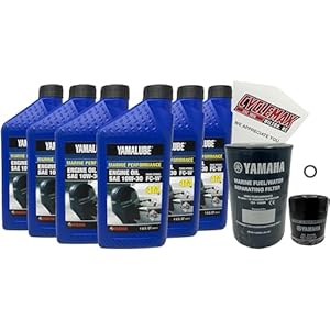 Cyclemax F200-F250 10W30 Marine Oil Change Kit With Fuel/Water Seperator Filter Fits 2002-2010 Yamaha F200 Outboard Engine 1 5153f1qdu9l. sl500 . ss300
