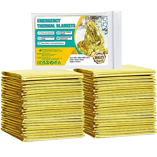 General Medi Emergency Blanket (12-Pack), Emergency Gold Foil Blanketâ€“ Perfect for Outdoors, Hiking, Survival, Marathons or First Aid