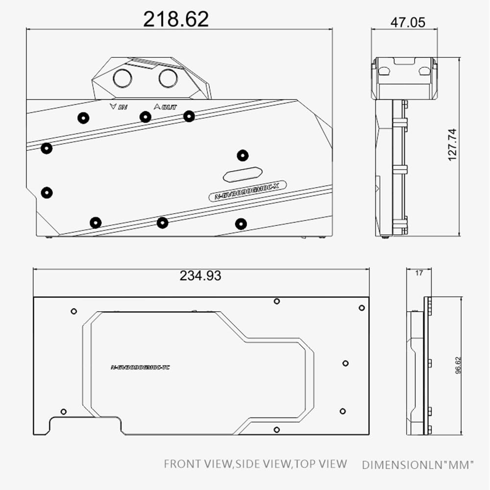 GPU Copper Water Block GPU Water Cooling Block for Gigabyte RTX 3090 3080Ti 3080 Gaming Eagle Vision OC (with Backplate)