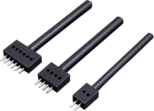 Rongon Herramientas de cuero, perforadora de cuero para costura de cuero, perforadora de 246 puntas, herramienta de perforación de agujero redondo