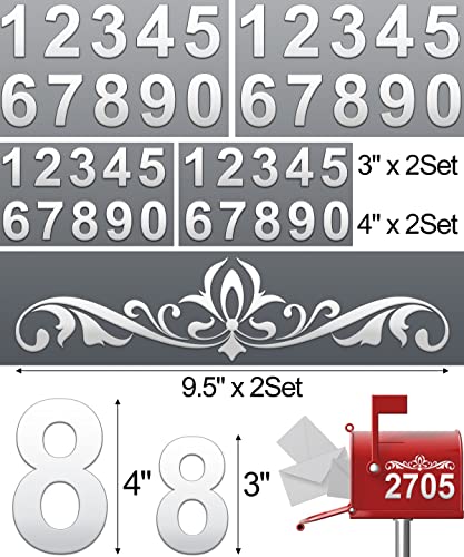 Mailbox Numbers, Reflective Mailbox Numbers For Outside (6 Sets), Waterproof House Numbers For Mailbox, White Number Mailbox Stickers Self-Adhesive For Signs, Home, Door, Window, Address Number (0-9) #TOP3