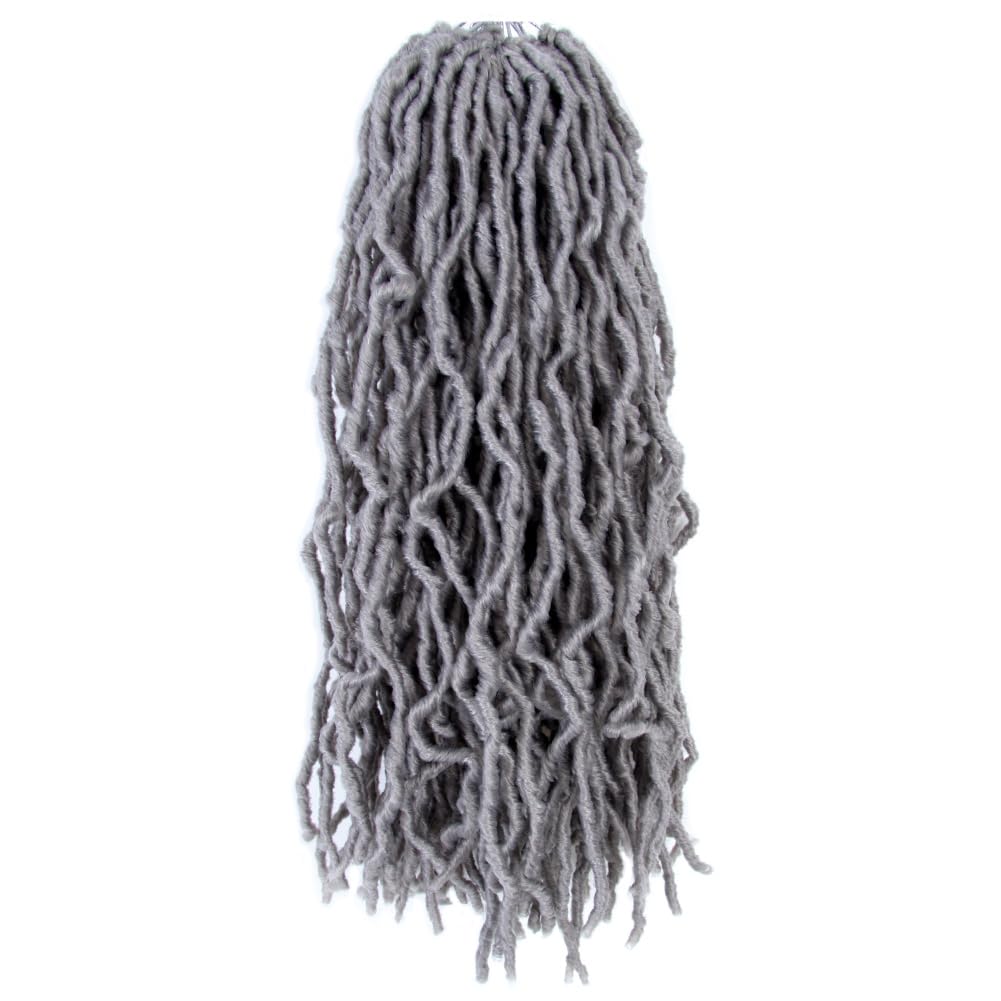 Photo 1 of Niseyo Gray Faux Locs Crochet Hair 16 Inch Soft locs, 6 Packs Short Crochet Locs Pre Looped Crotchet Straight Synthetic Hair Extensions (16 Inch, Grey)