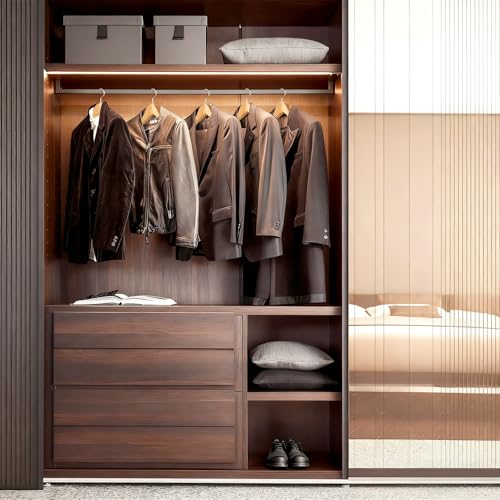 ManGotree hölzerne Anzugbügel, Hochleistungs-Kleiderbügel, breitschultrige Holzbügel mit Rutschfester Aufhängestange, Kleiderbügel aus Massivholz für Kleider, Jacken, Hosen, Mäntel, 6 Pack(natürlich)