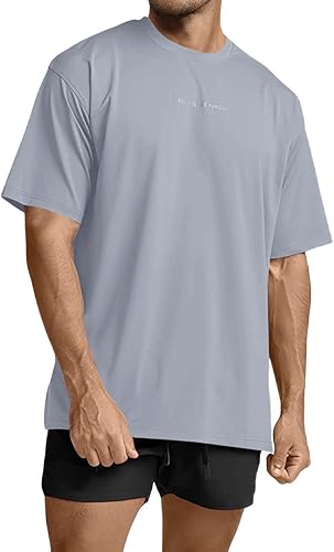 YawYews Camisetas atléticas de moda para hombre manga corta casual lisas sueltas para entrenamiento gimnasio ropa de calle