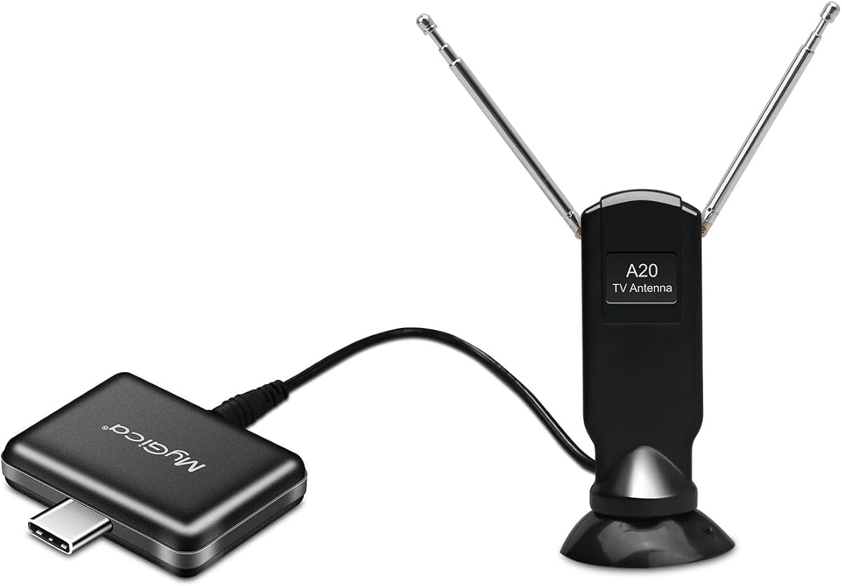 MyGica Type-C USB TV Tuner Card, Watching ATSC Digital TV Anywhere, Freeview HD TV Receiver, Recast Wireless HDTV Stick Tuner Adapter, USB TV Antenna for Android Phone Tablet PC Pad, No Internet Need