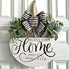 Welcome Sign for Front Door Rustic Round Wood Wreaths Wall Hanging Outdoor Decor Porch Fence Decorations Hanging Gift for Home Outdoor for Spring Summer Fall All Seasons Holiday Halloween Christmas