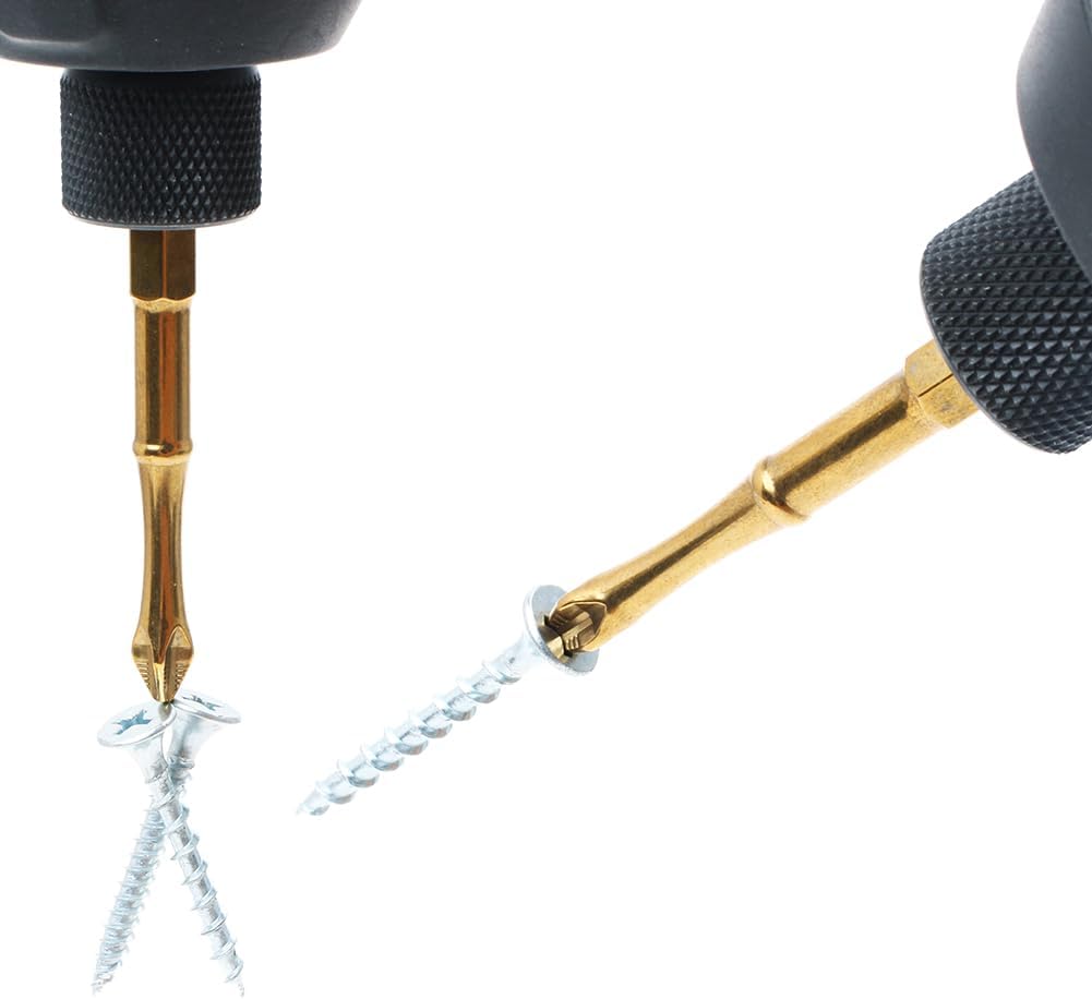 AUTOTOOLHOME 2-1/2 inch Titanium Coated Magnetic PH2 Anti Slip Screwdriver Bits Set Phillips Bits #2 Impact Driver Bits TS2