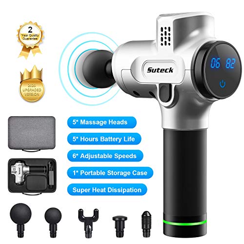 Massage Gun Deep Tissue Percussion Muscle Massager for Athletes Upgrade with 5 Heads