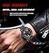 Gosasa Men Racing Watches Rotatable Car Rim Wheel hub Design Sports Watches Stainless Steel Waterproof Watch (Black Red)