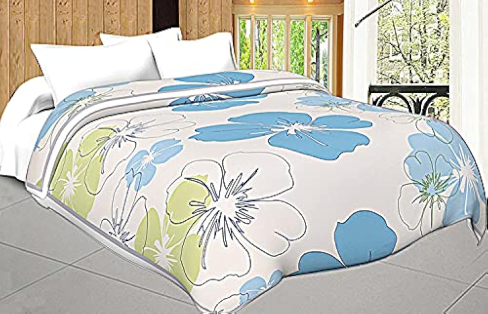 Printed Ultra Soft Touch Poly Cotton Reversible Blanket