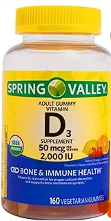 Spring Valley Vegetarian Vitamin D3 Gummies, 2000 IU, 50 mcg, 160 Ct+ VSL Sticker