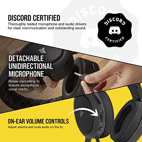 Corsair HS60 PRO - 7.1 Virtual Surround Sound Gaming Headset with USB DAC - Works with PC, Xbox Series X, Xbox Series S, Xbox One, PS5, PS4, and Nintendo Switch - Carbon (CA-9011213-NA)
