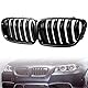 Hebstw F11 Nieren, F10 Nieren Schwarz Front Nieren F10 Kühlergrill für BMW 5 Serie F10 F11 M5 2010-2017 f10 Grill Schwarz Glänzend Doppel-Lamellen Grill