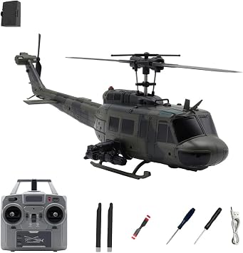 RC ERA C032 RC Helicopter,6-Channel Brushless Motor,Flybarless with Optical Flow & TOF Altitude Hold,Type-C Charging,One-Key 3D Inverted Flight,6G StabilizationCamouflage Green/1 Battery
