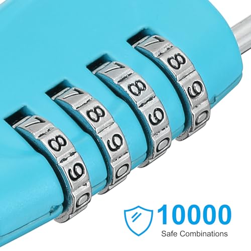 Image of PATIKIL Combination Lock, 4 Digit Outdoor Padlock Waterproof Locker Lock for Luggage Suitcase, Gym Locker, Fence, Filing Cabinets, Toolbox, Gate, Blue