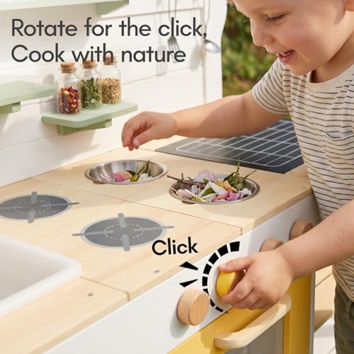 Image of Giant bean Mud Kitchen for Kids Outdoor, Deluxe 4.8L Large Water Tank Sink