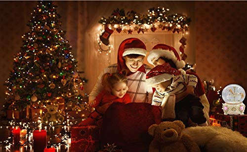 Lightahead Christmas Musical Carousel Horse 100MM Snow Globe Water Ball in Polyresin (Brown)