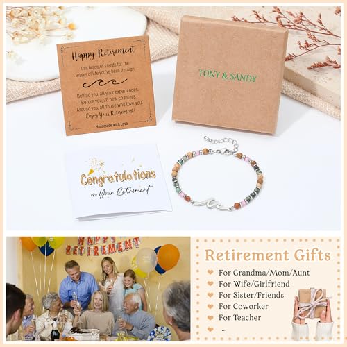 Image of TONY & SANDY Friend Gifts for Women, Unique Birthday Gifts for Women, Sister Gift from Sister, Wave Bracelet, Christmas Stocking Stuffers for Woman Female, Bestie Friendship Bracelets
