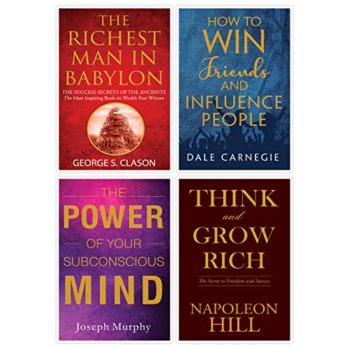 Image of Greatest Books for Personal Growth, Influence People, Subconscious Mind & Wealth (Set of 4 Books) Perfect Motivational Book Gift Set
