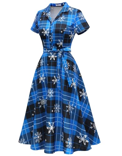 Image of Wedtrend Women's Vintage Tea Dress, Short Sleeve Cocktail Party Dress Work Church Casual Dress