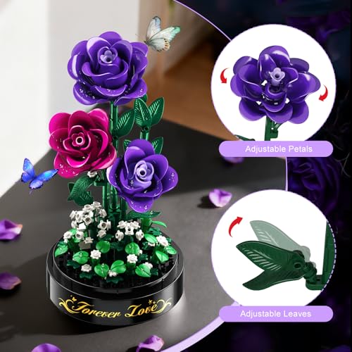 Rose artificielle sans entretien avec LED kit de construction 219 pces - 4