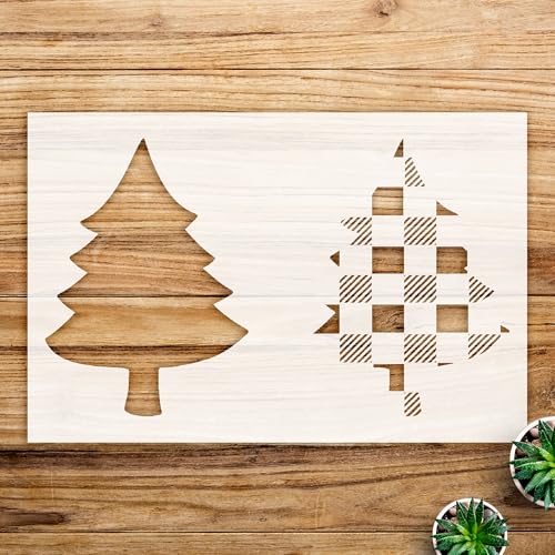 Buffalo Plaid Stencil Pattern for Holiday Crafts and Home Decor, Reusable Mylar Template for Walls, Wood, and Furniture Painting Projects - Size A2 (23.4