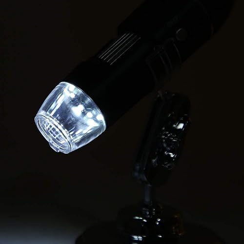 Miniatura 4 de Microscopio USB, 50X-500X 0.3MP Microscopio LED Lupa USB para computadora con soporte para verificación industrial de PCB, evaluación de joyas,