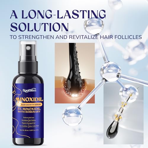 Image of 5% Minoxidil Hair Growth for Men and Women: 4-Pack Extra Strength Minoxidil Hair Loss Treatment Serum with Rosemary for Faster Stronger Thicker Hair Growth - 240 ML