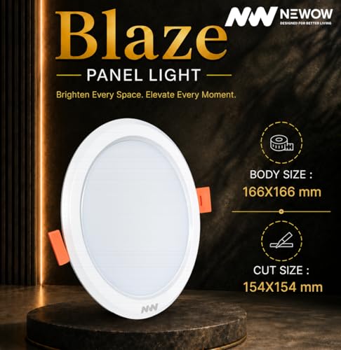 Image of NW 20W Blaze Round LED Panel Light | Conceal False Ceiling Lights | Down Light | Light Color- Natural White (Pack of 6)