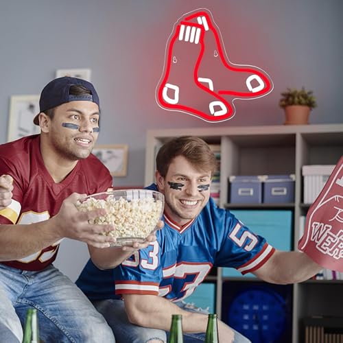 Image of Baseball Neon Sign for Wall Decor Baseball Team Logo Neon Light for Man Cave LED Sports Light Sign for Boys Room,Club,Man Cave,Bar,Party,Christmas Birthday Gifts for Men,Boys,Teens,Size 12*11.7in(FMXD163)