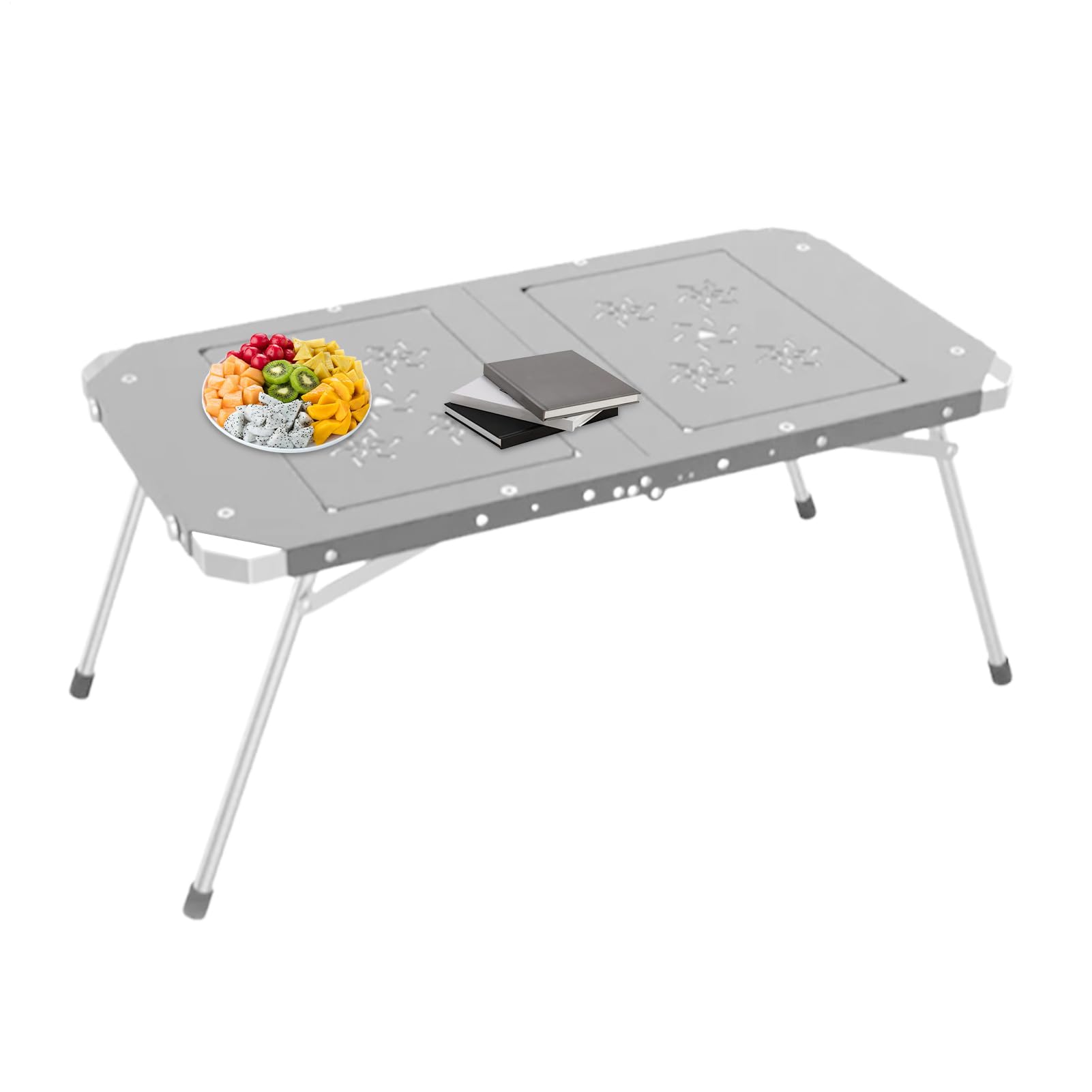 Tavolo da campeggio portatile, leggero, portatile, in alluminio, accessorio per picnic | Tavolino compatto per esterni, per riunioni di famiglia, giardino, sport, casa, terrazza, picnic e pesca