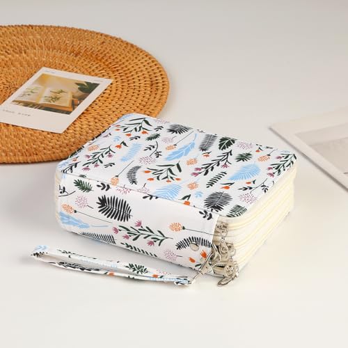 Image of Portable Colored 72 Slots Pencil case Organizer with Printing Pattern for Watercolor Pens or Markers, Pencil Case Organizer for Artist