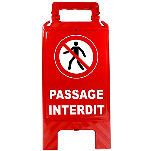 Chevalet Passage interdit 4291079 balise de sécurité pliable en A