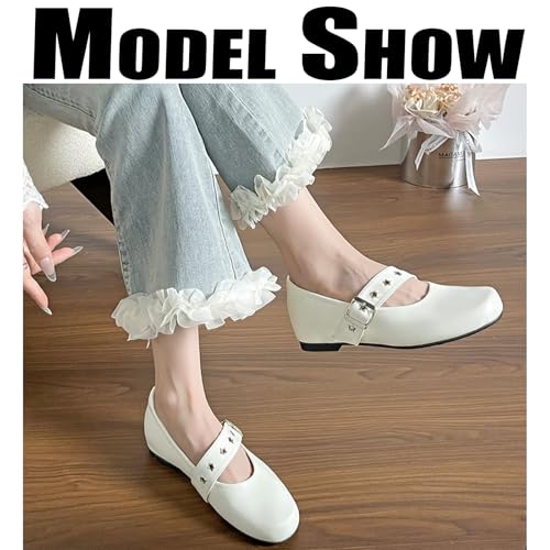 Women's Patent Leather Flat Mary Jane Retro Round Toe Adjustable Buckle Solid Color Classic Dress Shoes Comfortable Work Dance Flat Shoes4
