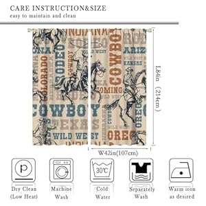 Wild West Curtains Retro Rustic Farmhouse Western Cowboy Horse Printed Blackout Rod Pocket Window Treatments for Bedroom Living Room Set 2 Panels,84x84 Inches Wild West Curtains Retro Rustic Farmhouse Western Cowboy Horse Printed Blackout Rod Pocket Window Treatments for Bedroom Living Room Set 2 Panels84x84 Inches